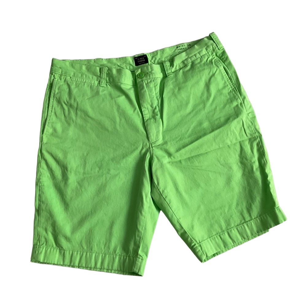 J.Crew‎ Stanton Green Button Fly Belt Loops Mens Chino Shorts Waist 38